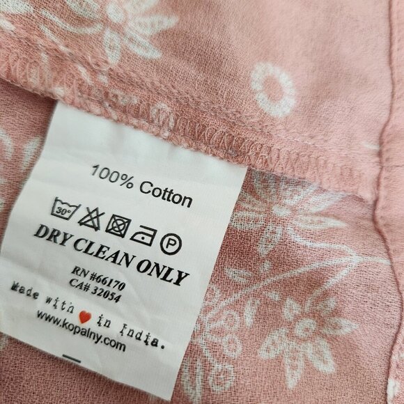 Kopal Size M Boho Floral Puff Sleeves Flowy Relaxed Fit Women's Top Blouse - Picture 6 of 6